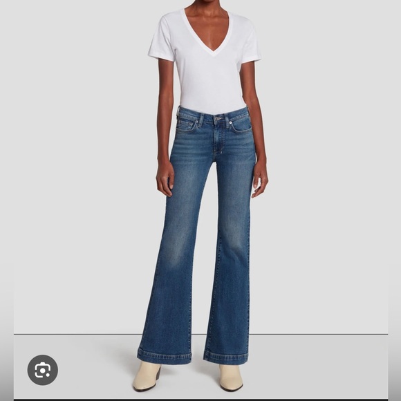 7 For All Mankind Denim - 7 For All Mankind Flare Dojo Jeans Women’s Size 27 Blue Low Rise Preppy Y2K